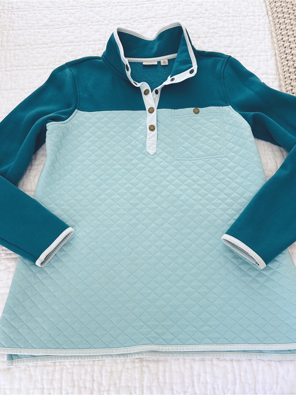 L.L. Bean Quilted Mockneck Pullover Sweatshirt Women’s Large